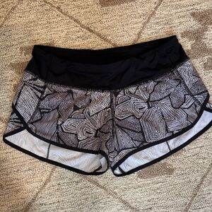 lululemon athletica Black & White Printed Athletic Shorts